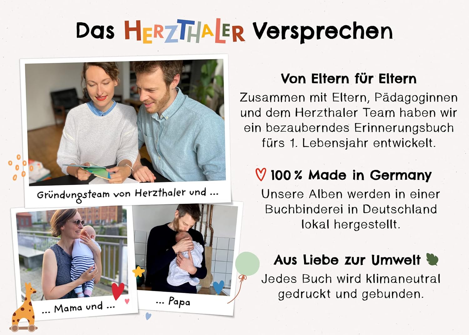 Mein erstes Jahr Baby Album – High-Quality Baby Diary with Embossing for the Most Beautiful Memories – Memory Book to Enter for the First Year of Life – Baby Gift for Birth: Boho Toy – Bild 6