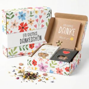 Gift Set with Tea, Chocolate and Spice Salt – Thank You Gift for Women & Men, High-Quality Gift Women's Day, Mother's Day Gift Box as a Small Gift, Gift Idea for Thank You