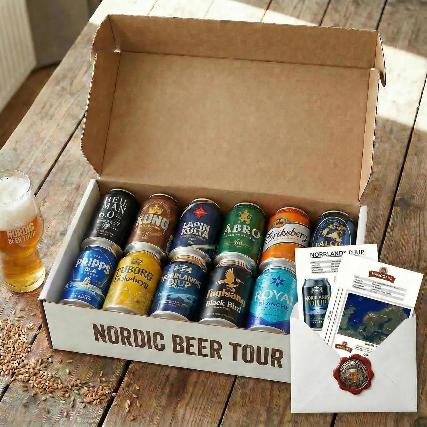 Nohawa Nordic Beer Tour Beer Tasting Package 12 x 0.33 L - Scandinavian Beer Gift Set with 10 Solid + 2 Seasonal Varieties - Beer Gift Box from Denmark, Sweden, Finland – Bild 7