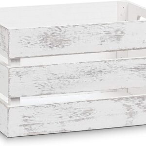 Zeller storage box, wood, vintage white