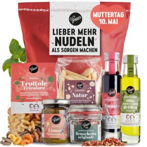 Gepp’s Feinkost Wonder Bag – Better More Noodles than Worry I Gift Idea for Mother’s Day with Delicacies such as Italian-Made Pasta, Pesto Lime, Organic Bruschetta Dip