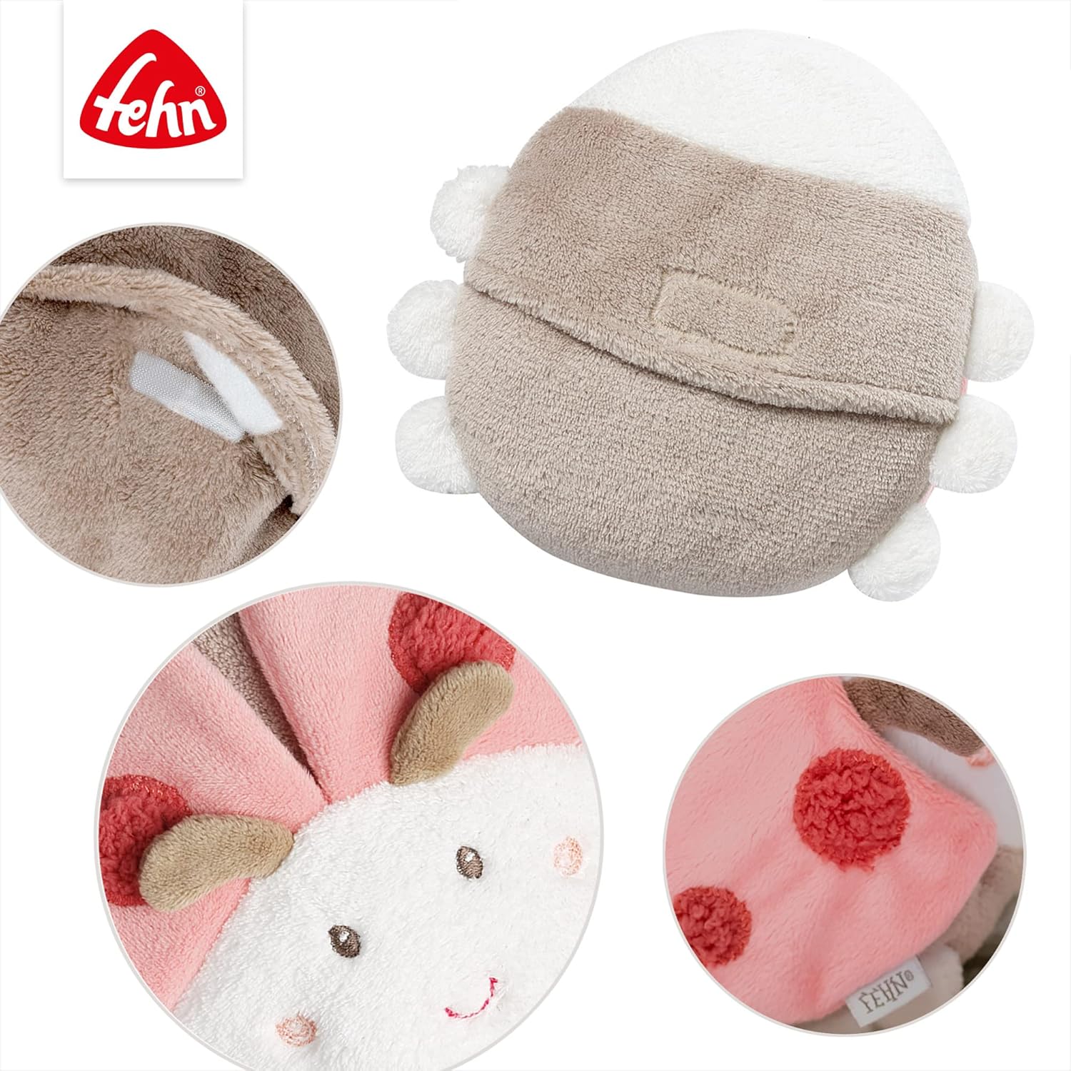 Fehn Cherry Stone Pillow - Worm and Cold Pillow in Cute Design for Babies and Toddlers From 0+ Months – Bild 4