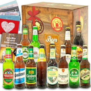 Beer Gift Box / 12x Beer from the World & Germany / Birthday Set with Beer