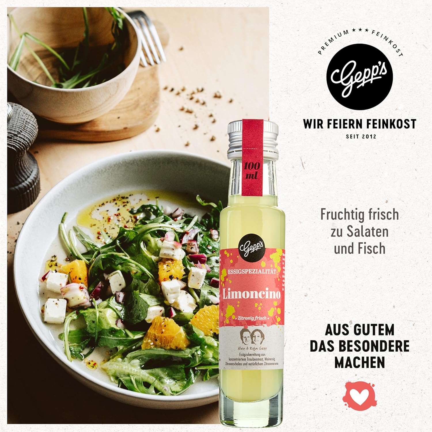 Gepp's Feinkost Lemon Gift Box I Gift Set for Men and Women I Gift Basket Filled with Delicatessen: Organic Olive Oil with Lemon, Pesto Lime and much more – Bild 8