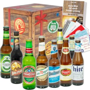 Men’s Gift Beers from Around the World – Birthday Gift for Him – Includes Gift Cards and Beer Book