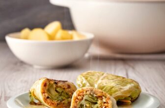 Kohlrouladen mit Linsenfüllung