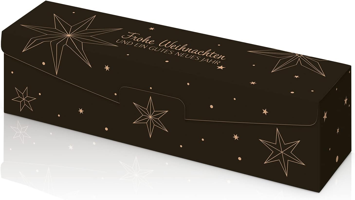 1000 x Gift Boxes for 1 Bottle 380 x 95 x 90 mm Kraft Paper Christmas Natural Black – Bild 4