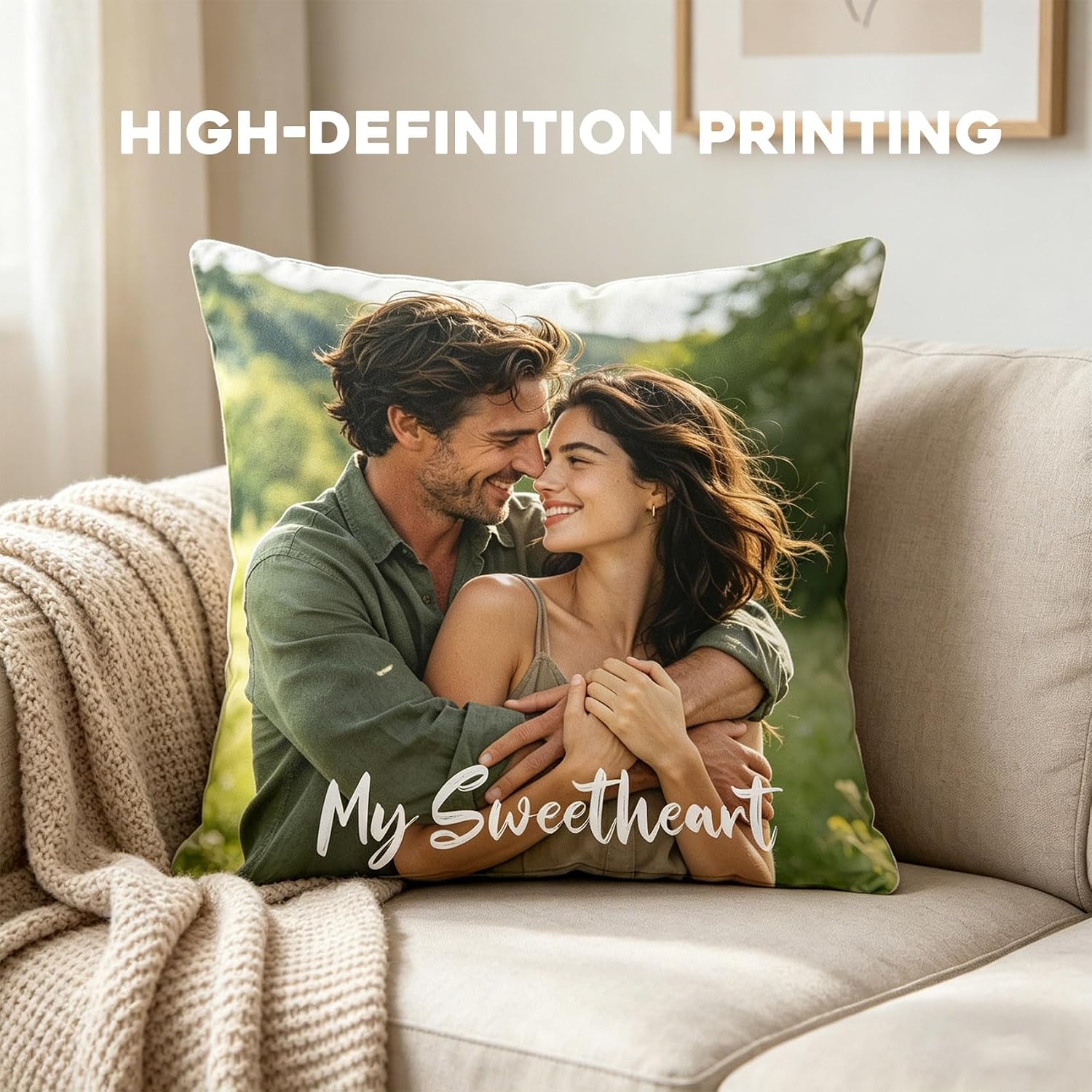 Cushion with Photo Personalised, Photo Cushion Design Your Own Picture, Memory Pillow Individual, Personal Gift for Family, Partner, Friends (Photo X-1) – Bild 3