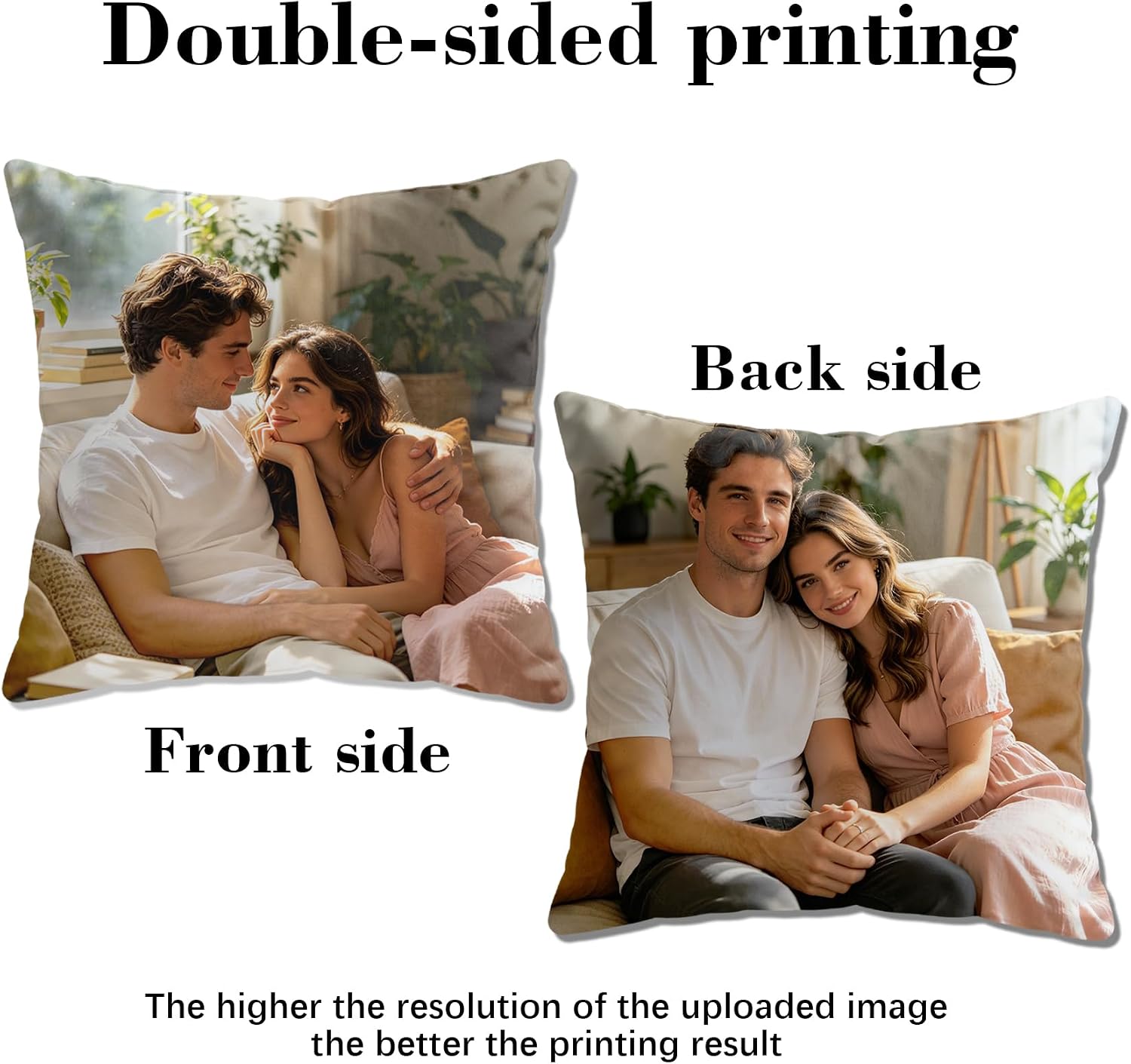 Cushion with Photo Personalised, Photo Cushion Design Your Own Picture, Memory Pillow Individual, Personal Gift for Family, Partner, Friends (Photo 6) – Bild 6