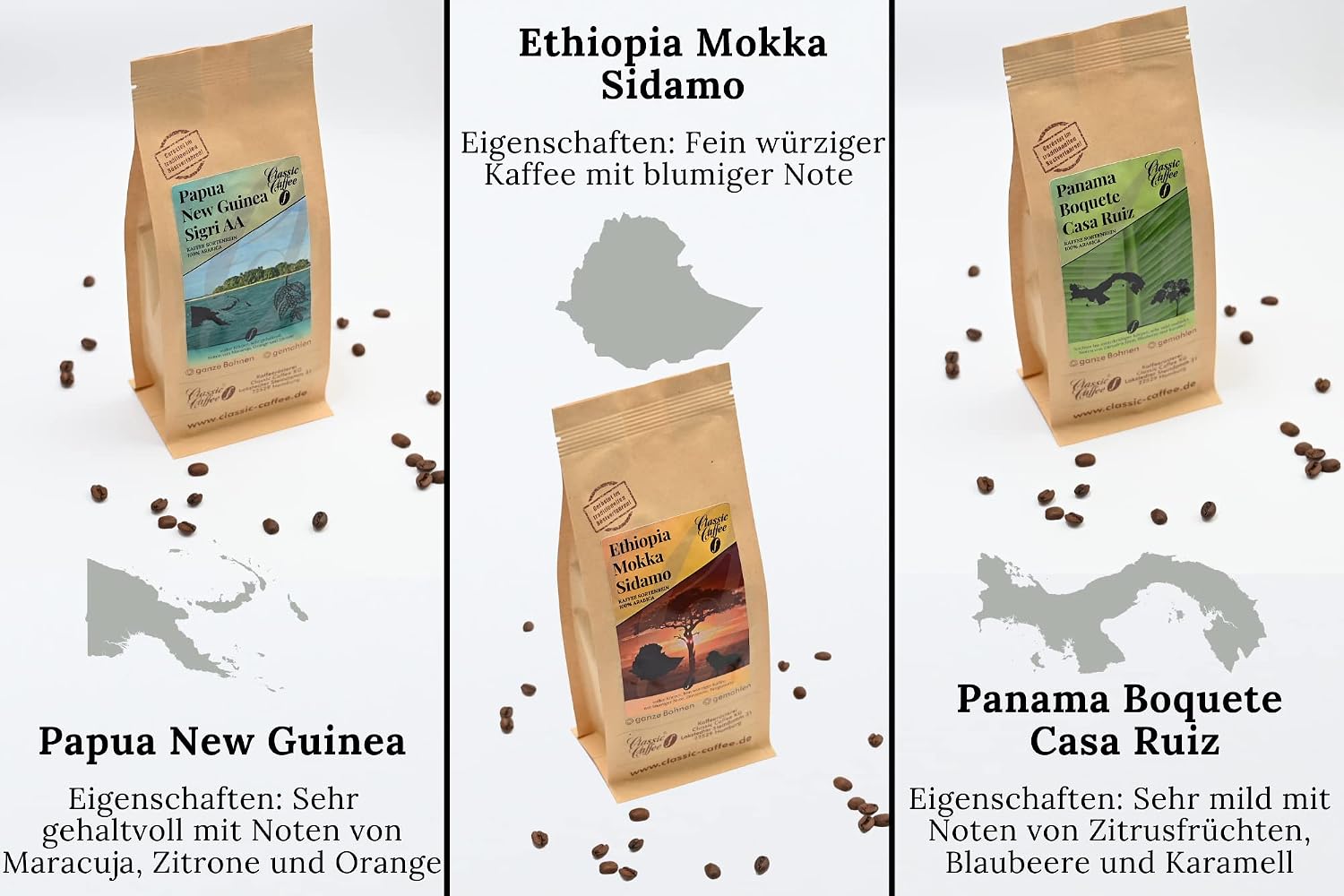 Classic Caffee - Premium Coffee World Travel Tasting Set 5 x 200 g Coffee Gift Set from Around the World - Coffee Lovers Gift - 100% Arabica - Medium Roast (Ground) – Bild 4
