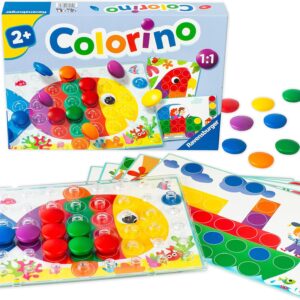 Ravensburger Children’s Games, 20832 Colorino Children’s Game for Learning to Colour, Mosaics Plug-In Game, Toy for 2 Years and Up