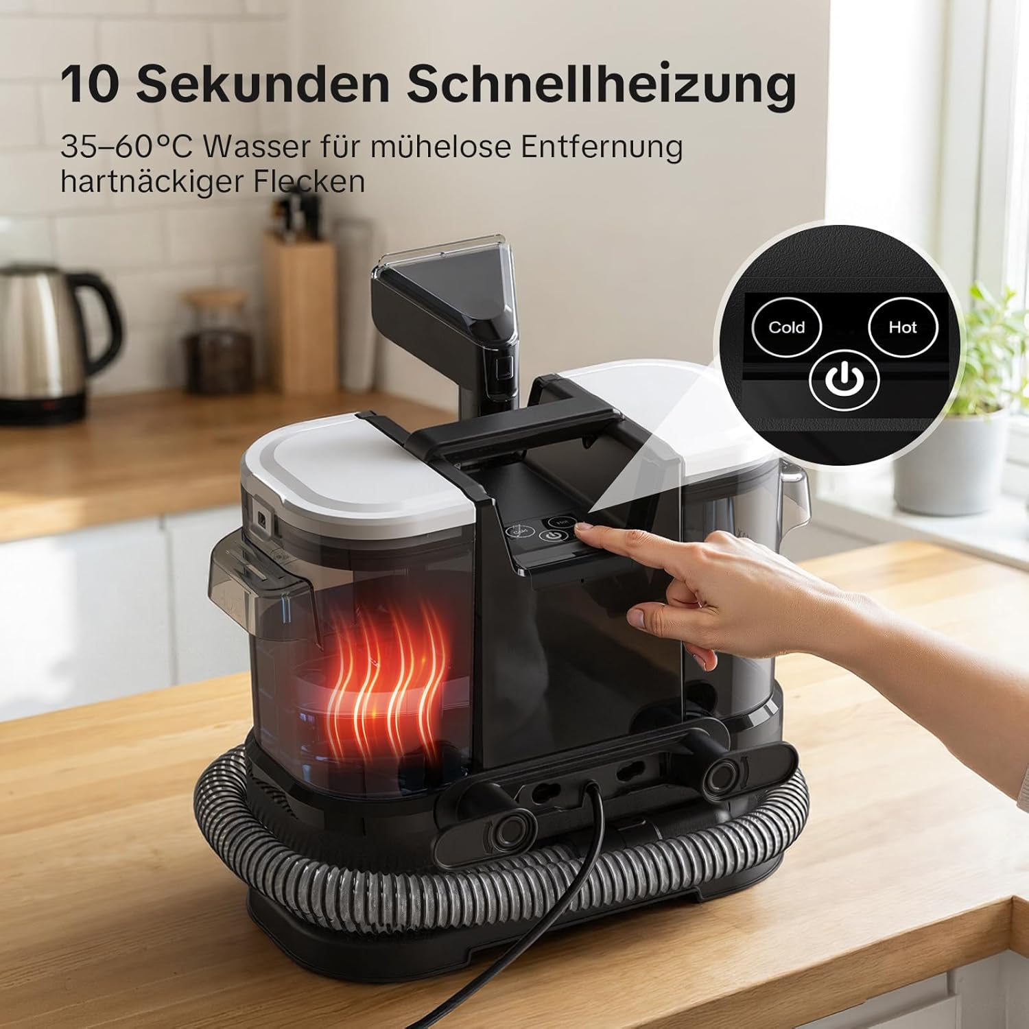 Lubluelu Upholstery cleaner device, 1400 W, 20 kPa, heats water in 10 – Bild 2