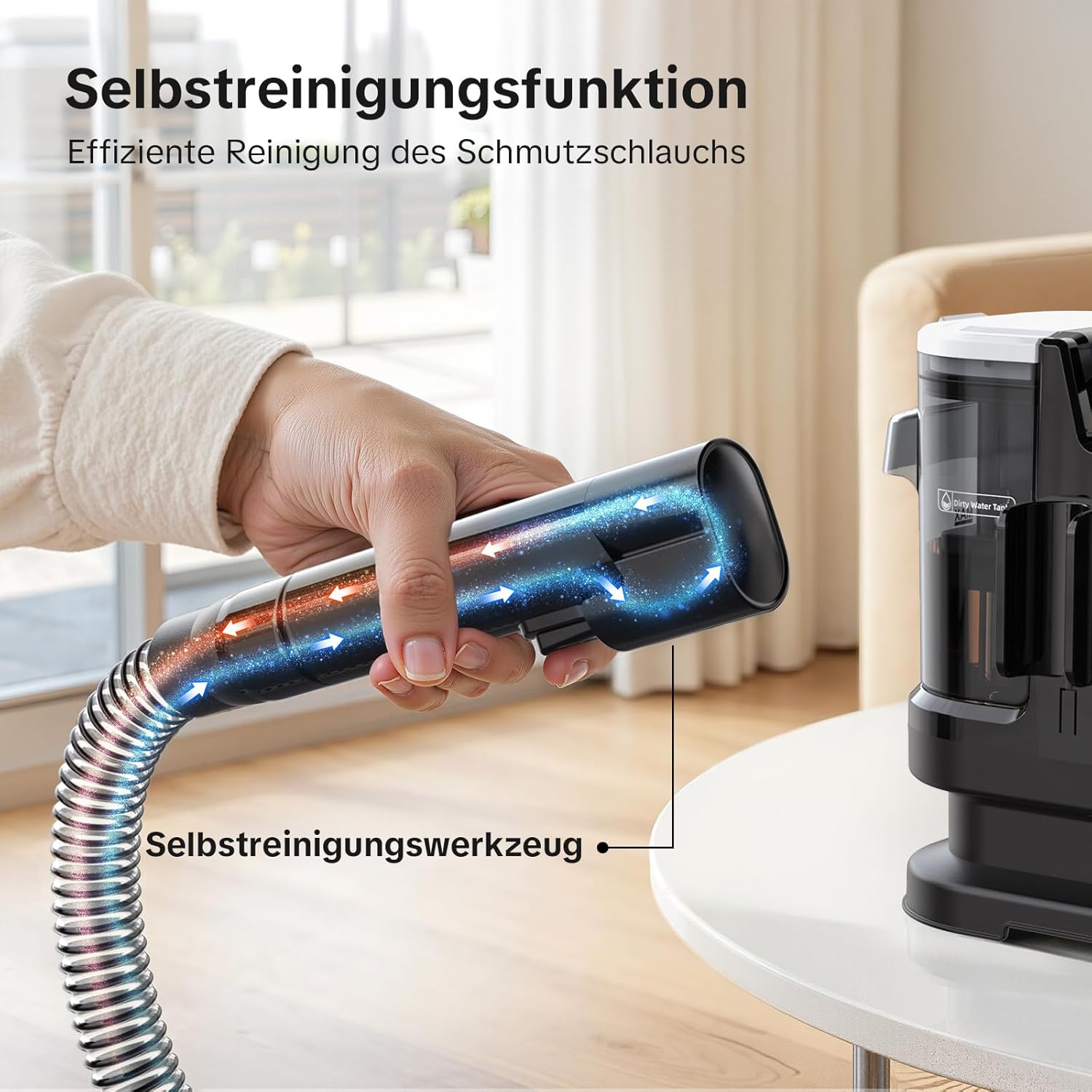 Lubluelu Upholstery cleaner device, 1400 W, 20 kPa, heats water in 10 – Bild 6