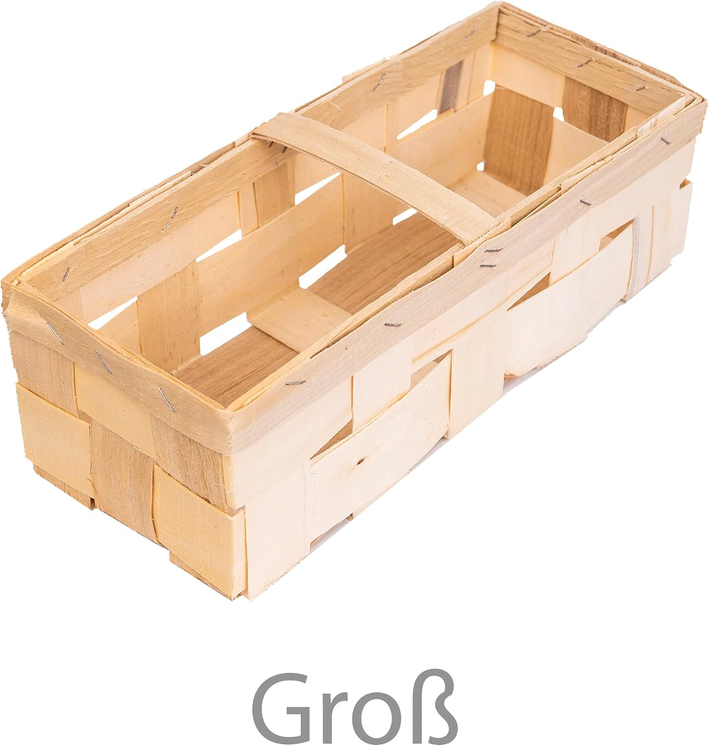 IFLO® Chipboard Basket Wood Light 28.5 x 11.5 x 7.5 cm / 37 x 15 x 11 cm for Kitchen, Bathroom & Decoration, Set of 6 – Bild 2