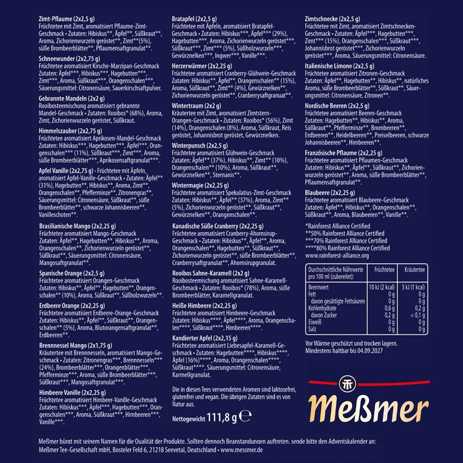 Meßmer Tea Advent Calendar 2026 - in Set with Winter Tea Cup – Bild 2