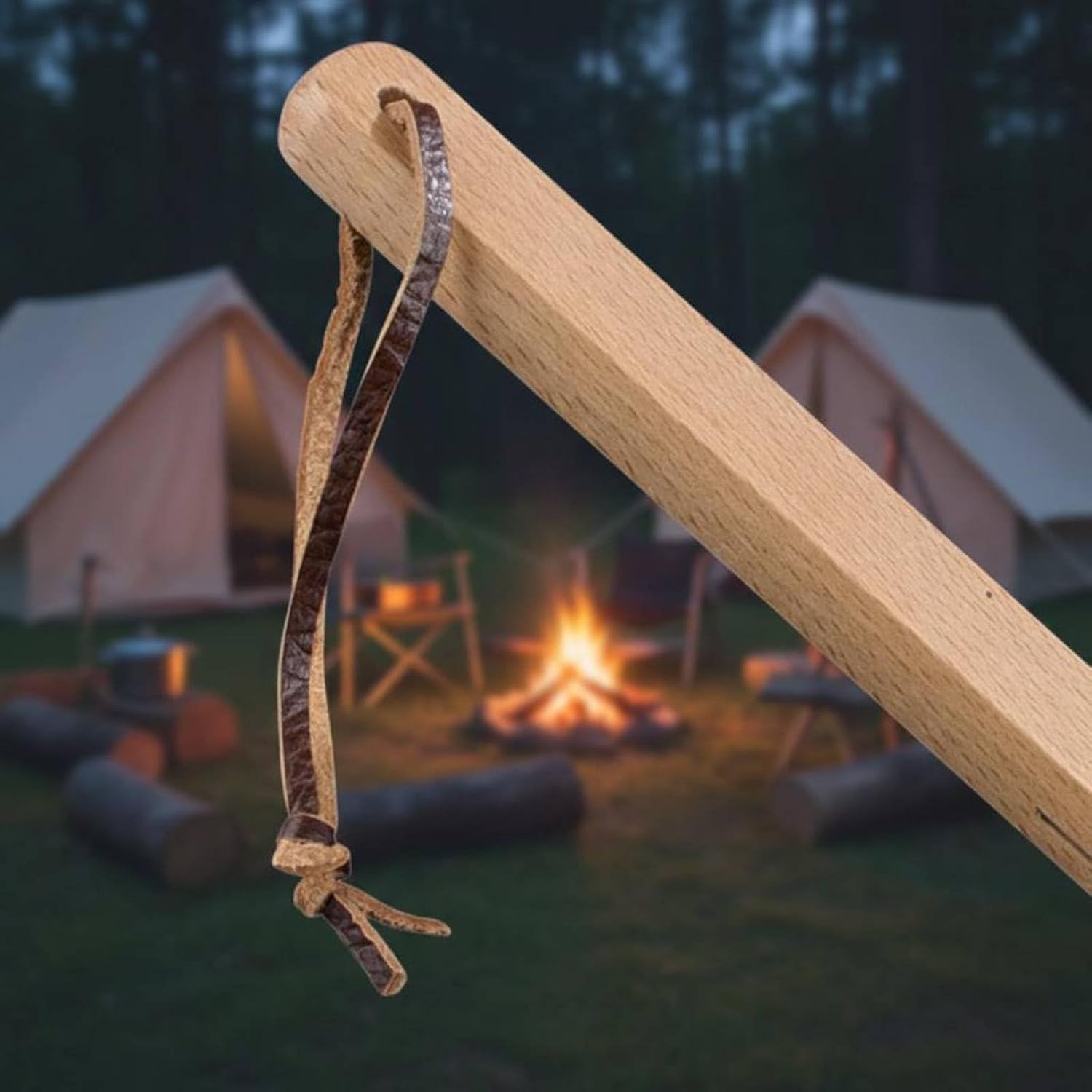 Grillrost Wurstgitter Wurstgrill Wurstkorb aus Edelstahl mit Rollender Drehfunktion Und Sicherem Holzgriff für Grillen Am Lagerfeuer Balkon Garten Wochenendausflug, size to 2 – Bild 2