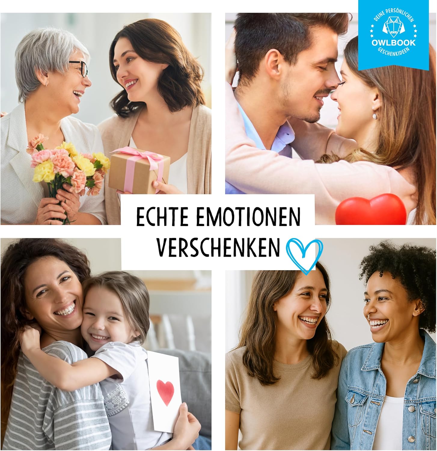 OWLBOOK® Personalised Photo Cushion for Him and Her Couples with 6 Photos – Bild 5