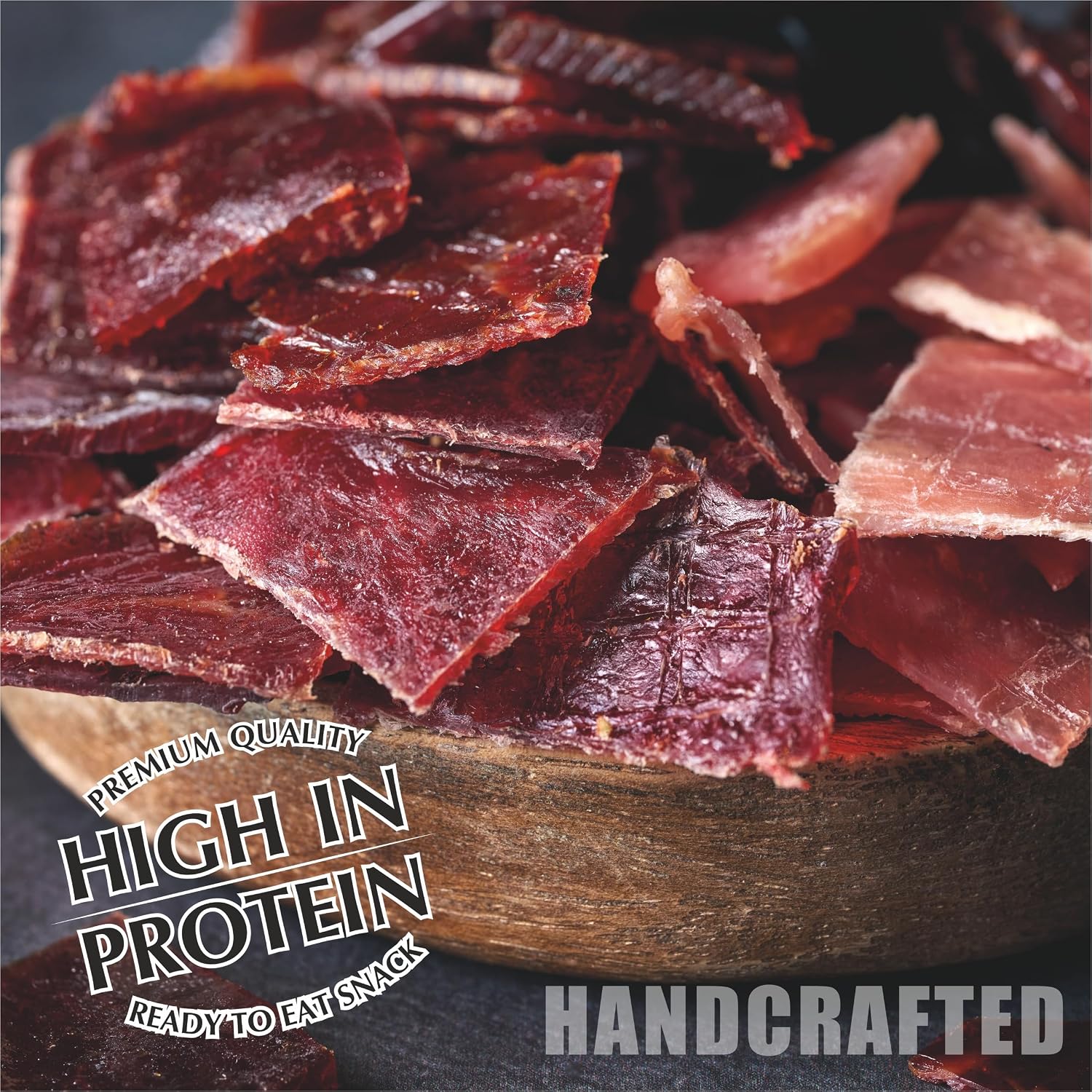 Viking Bites Beef Jerky Mixed Box 400 g (8 x 50 g) - 3 x Barbecue, 3 x Teriyaki, 2 x Jalapeno - Dried Beef - High Protein Meat Snack – Bild 4