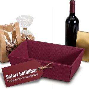 500 x Gift Baskets 330 x 190 x 110 mm Open Wave Red Bordeaux