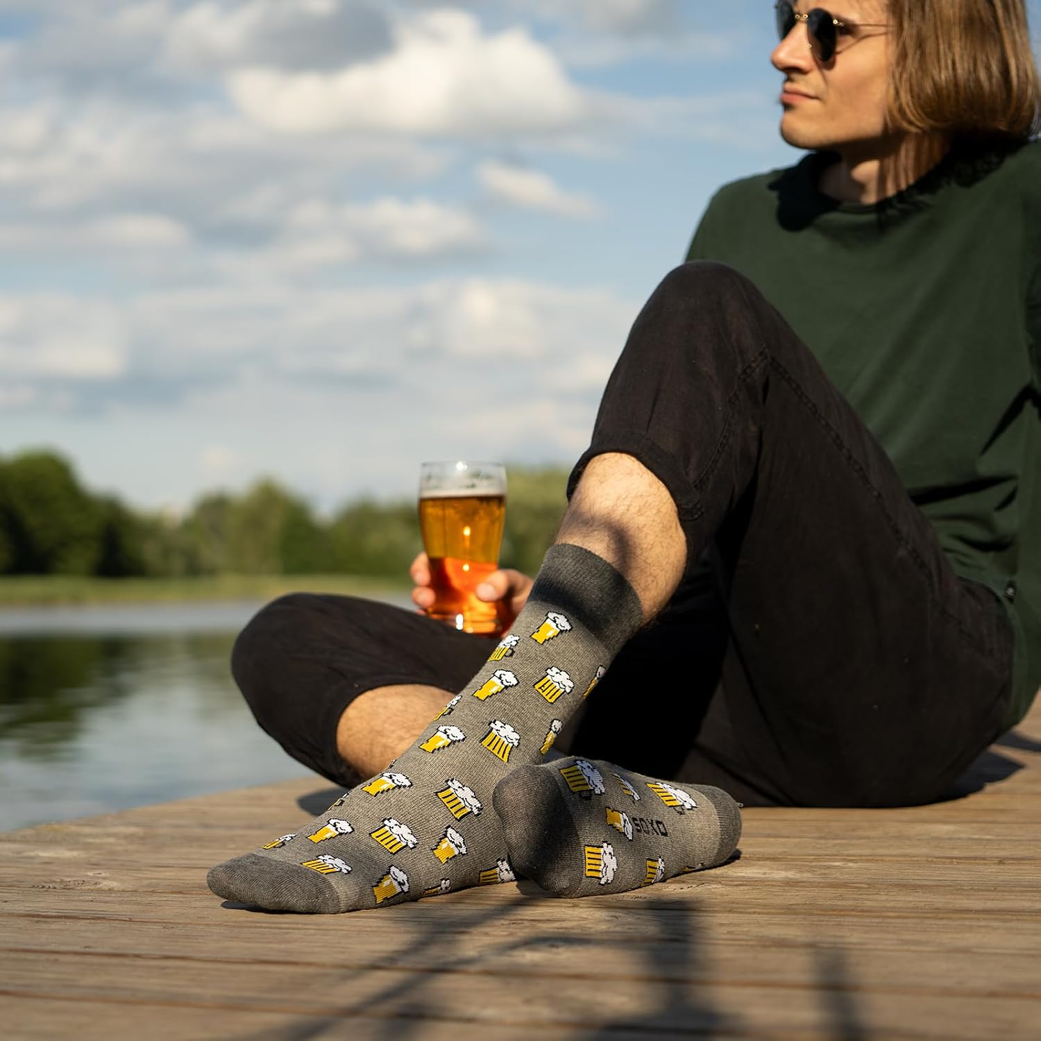 soxo Tin Socks Men's Beer Gifts For Men Funny Gift Summer Socks Men 40-45 1-4 Pairs – Bild 3