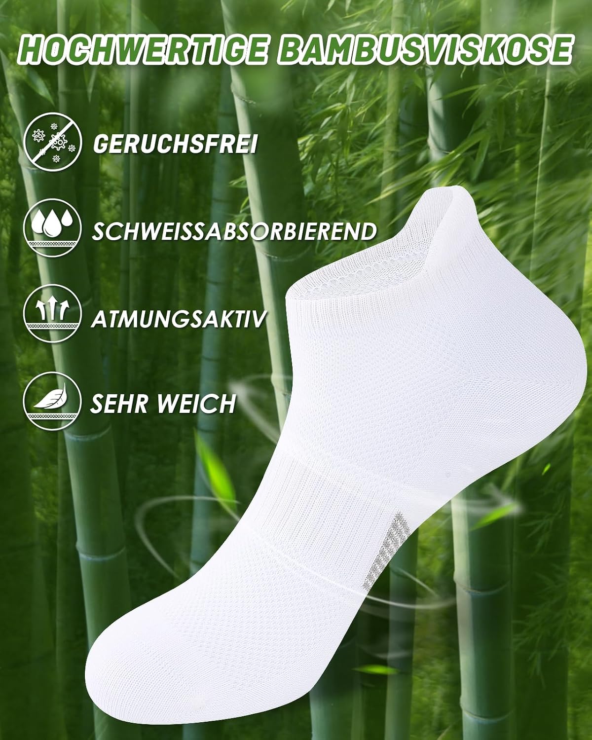 Bamboo Trainer Socks for Women, 6 Pairs, Breathable – Bild 3