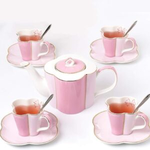 Ceramic Tea Set Ceramic Tea Set China Coffee Service Tea Set Porcelain Ceramic Coffee Tea Gift Sets Coffee Cup for 4 Series Bone China Teapot with Tea Cups and Teaspoons Gebu