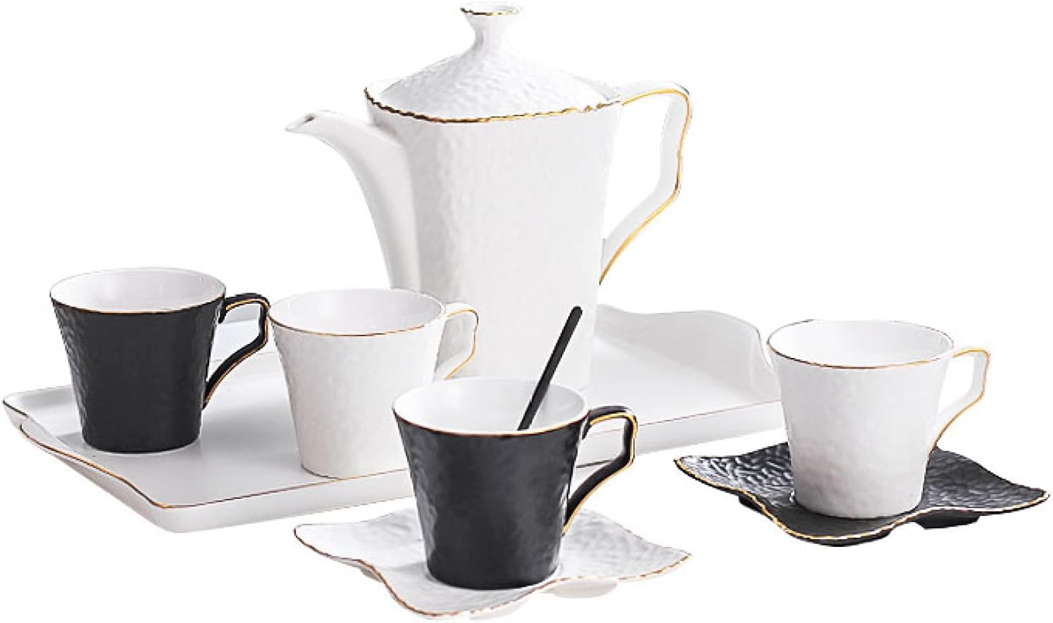 Tea Set, Coffee and Tea Gift Sets Porcelain and Ceramic Cups and Saucers for 4 People, Tea Sets with Teapot, Tea Cups