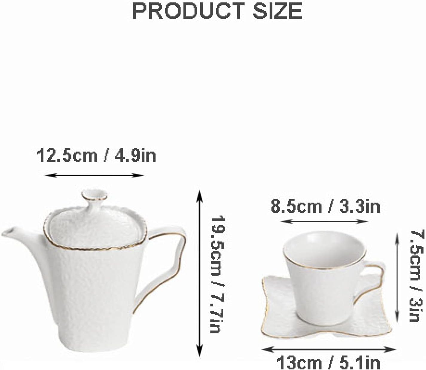 Tea Set, Coffee and Tea Gift Sets Porcelain and Ceramic Cups and Saucers for 4 People, Tea Sets with Teapot, Tea Cups – Bild 7
