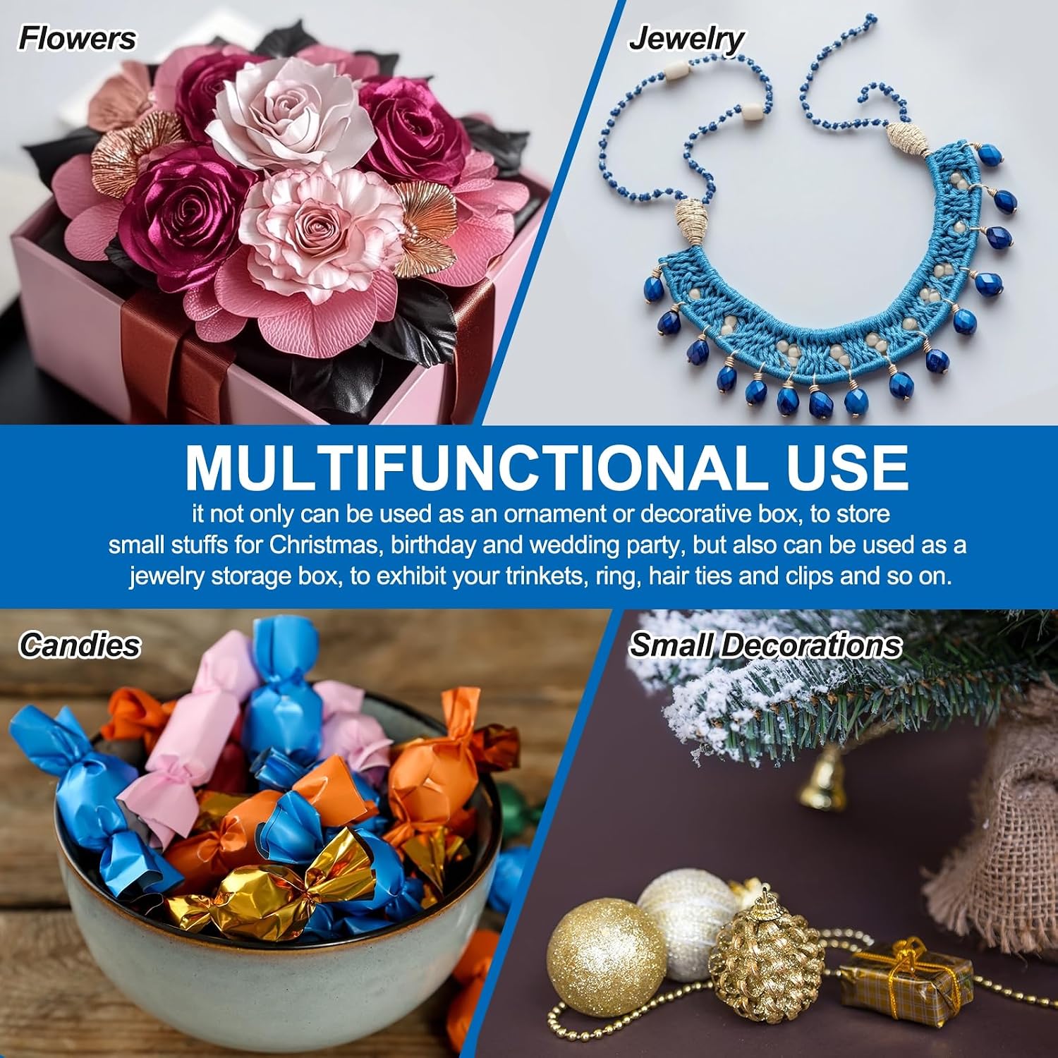 QUARKZMAN Pack of 10 Transparent Gift Boxes, 40 x 20 x 60 mm Plastic Gift Packaging for Sweets, Biscuits, Jewellery Storage, Wedding, Valentine's Day, Party, Packaging – Bild 6