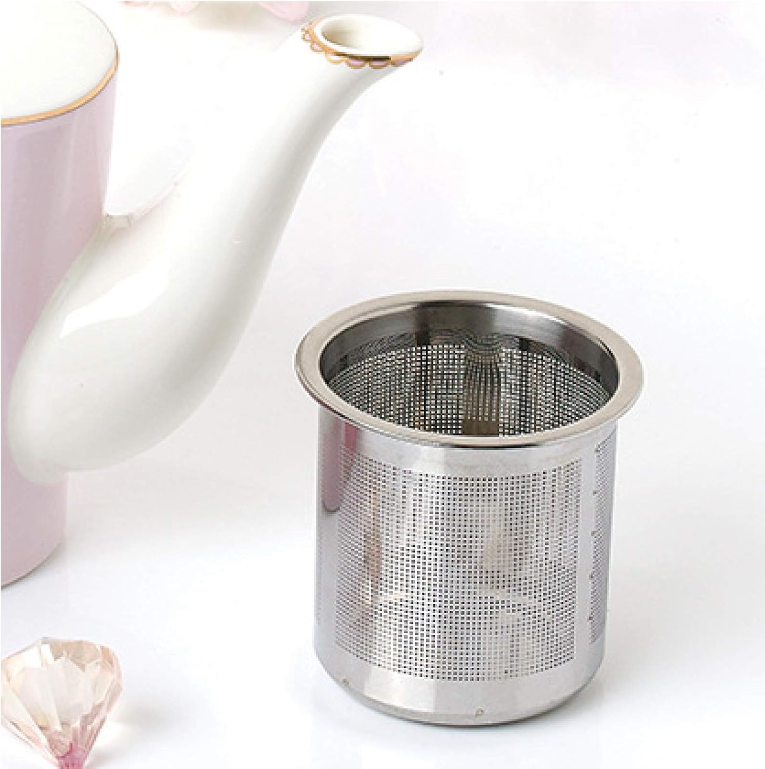 Porcelain Ceramic Coffee Tea Gift Sets Coffee Cup for 4 Series Bone China Teapot with Tea Cups and Teaspoons Birthday Wedding Gifts, Pink – Bild 7