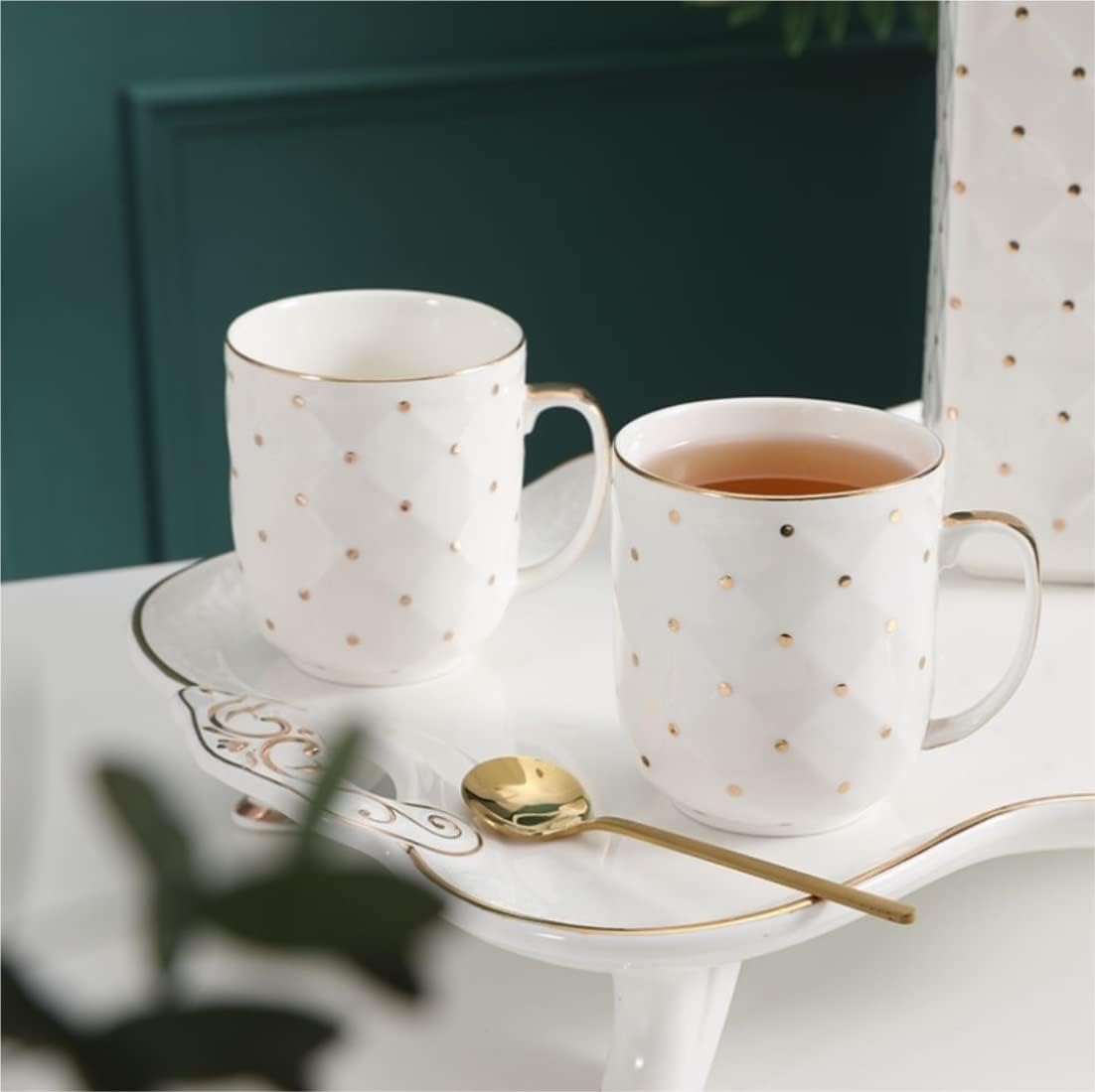 Teetassen-Set, Teeservice, Teekannen-Set, Keramik-Teeservice, Kaffeetassen-Set, einfaches 8-teiliges europäisches Porzellan-Teeservice, Kaffee-Tee-Geschenkset, Tassen, Teekanne, Te – Bild 6