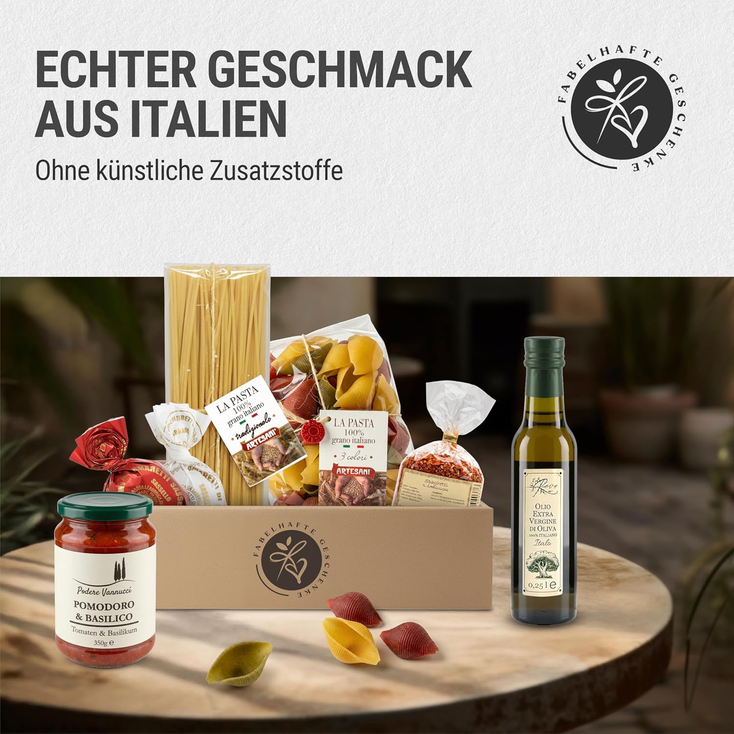 Pasta Vibes – Italian Gift Basket for Men & Women | Pasta Gift Set for Men & Women | Delicatessen Gift Idea for Birthday, Christmas, Date Night (Without Banderole) – Bild 3