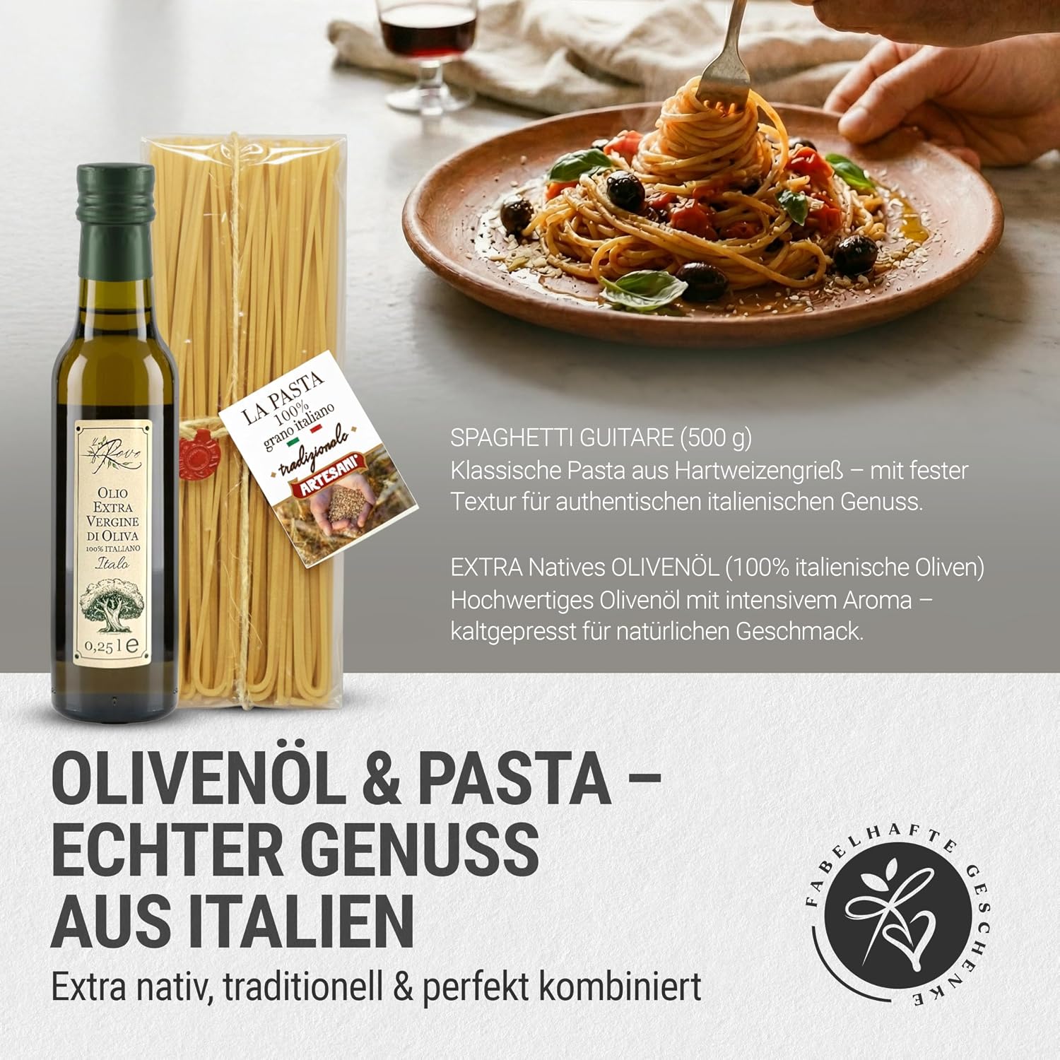 Pasta Vibes – Italian Gift Basket for Men & Women | Pasta Gift Set for Men & Women | Delicatessen Gift Idea for Birthday, Christmas, Date Night (Without Banderole) – Bild 4