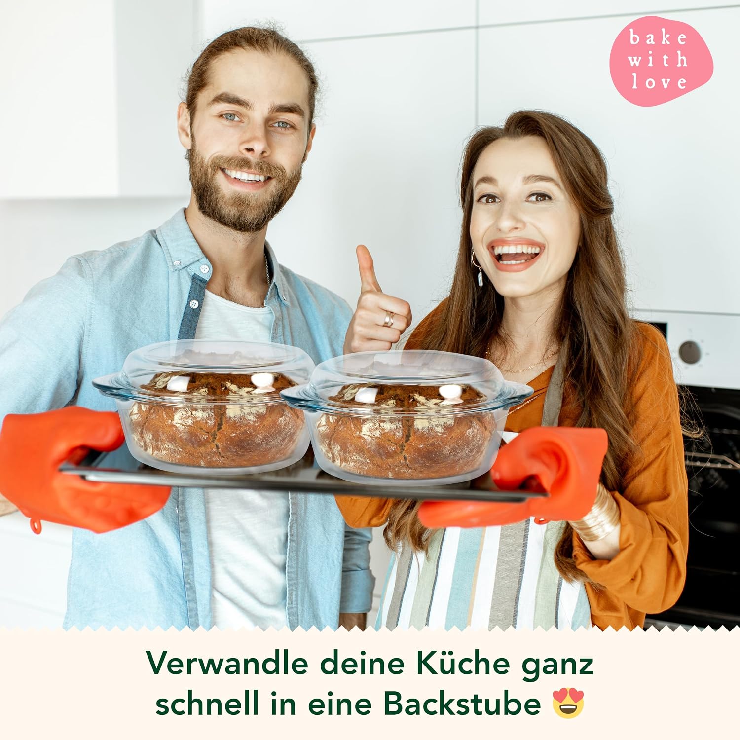 Organic Bread Baking Mixes Gift Basket "Für Dich" - 8 Varieties for Baking Yourself - Ideal as a Thank You or Birthday Gift for Women, Mum and Girlfriend - Bake with Love – Bild 7