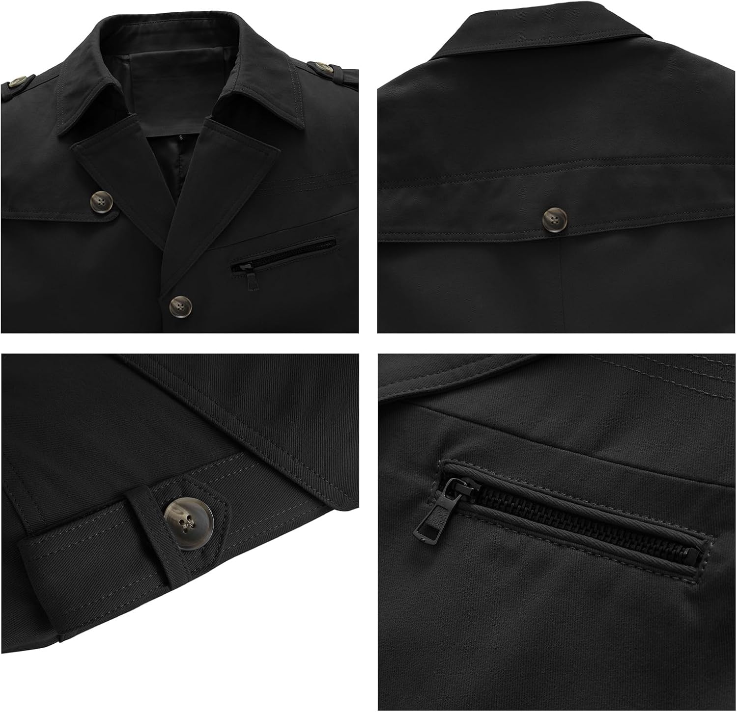 KUDORO Men's Transition Jacket, Lightweight Aviator Jacket, Bomber Jacket, Cotton Cargo Jacket, Men's Trench Coat with Multiple Pockets – Bild 4