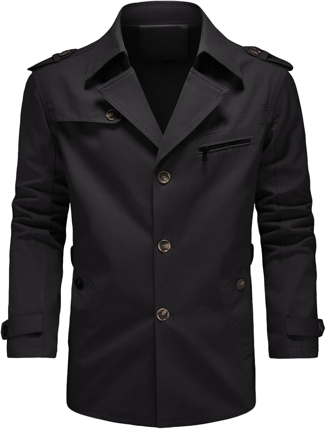 KUDORO Men's Transition Jacket, Lightweight Aviator Jacket, Bomber Jacket, Cotton Cargo Jacket, Men's Trench Coat with Multiple Pockets