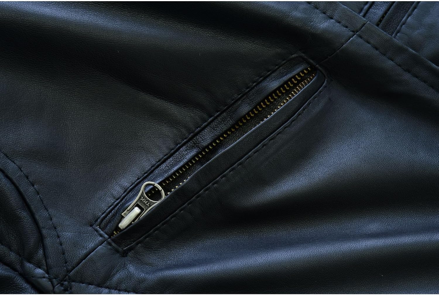 Leatherick Herren Premium Nappa Schafsleder Cafe Racer Schwarze Bikerjacke – Bild 2