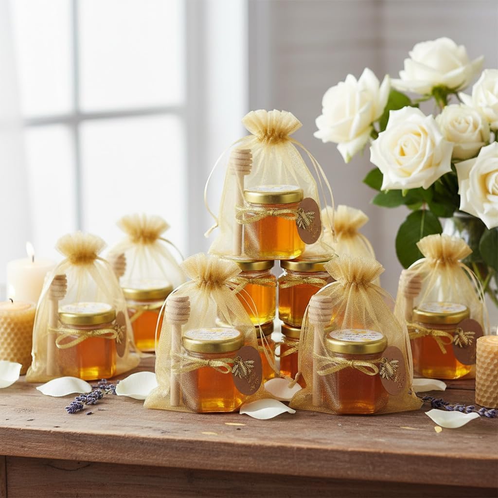 Ahhute Small Mini Honey Jar with Honey Spoon, Pack of 20, 45 ml – Bild 6