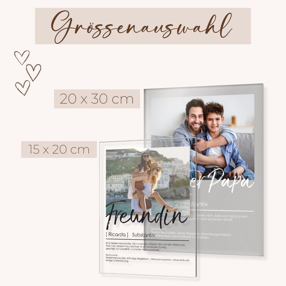 CHRISCK design Acrylic Glass Picture Definition with Photo Print - Personal Gift Mother's Day & Father's Day for Parents - Photo Definitions Picture Personalised for Mum & Dad - Acrylic Glass Family – Bild 6