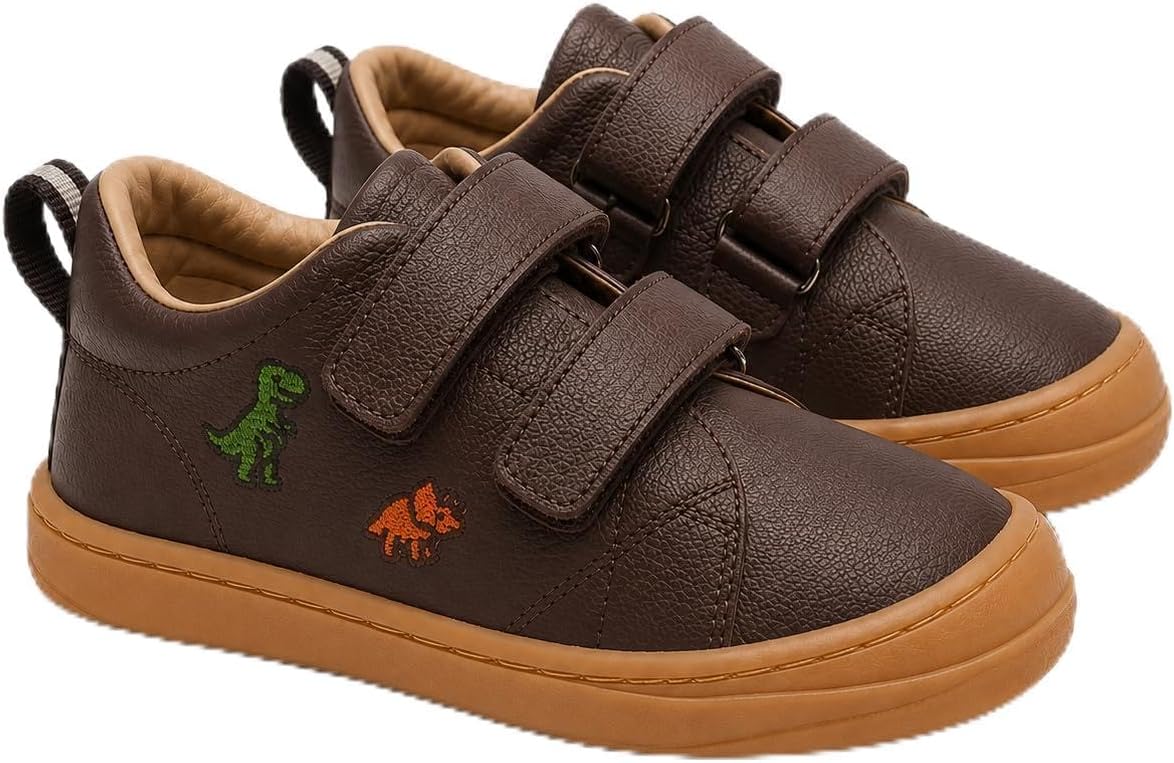 LIO&Friends Children's Barefoot Shoes Leather Boys Trainers Wide Toe Box Growth Insert Sizes 21-30