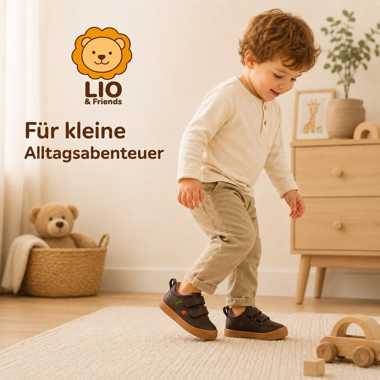 LIO&Friends Children's Barefoot Shoes Leather Boys Trainers Wide Toe Box Growth Insert Sizes 21-30 – Bild 2