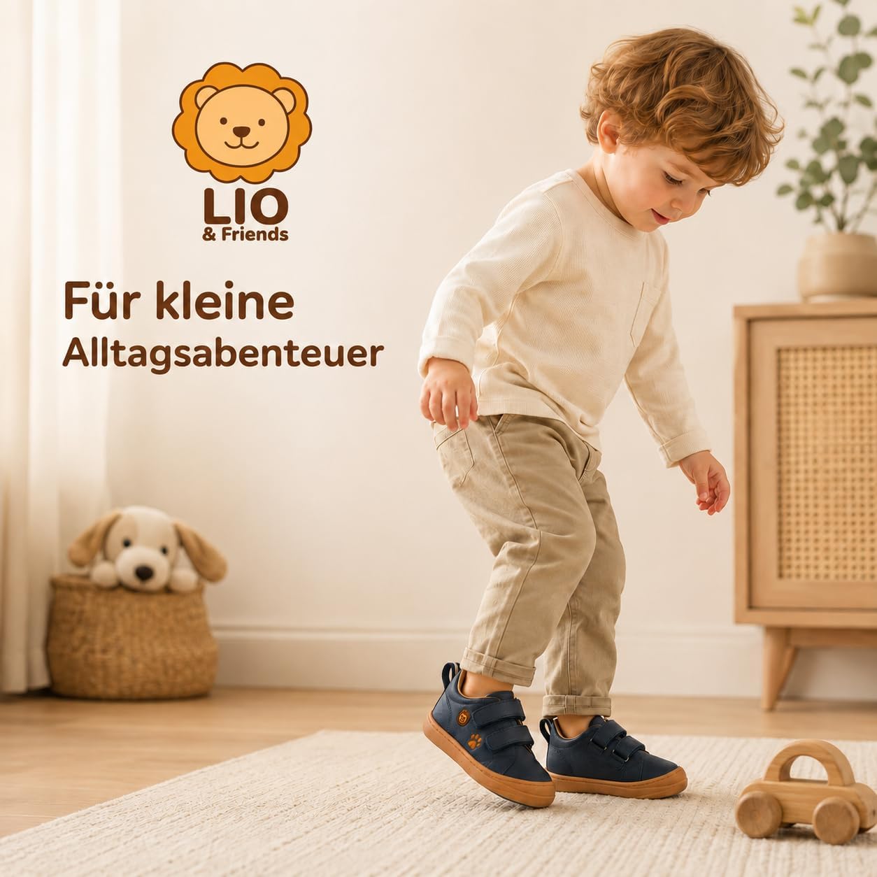 LIO&Friends Children's Barefoot Shoes Leather Boys Trainers Wide Toe Box Growth Insert Sizes 21-30 – Bild 2