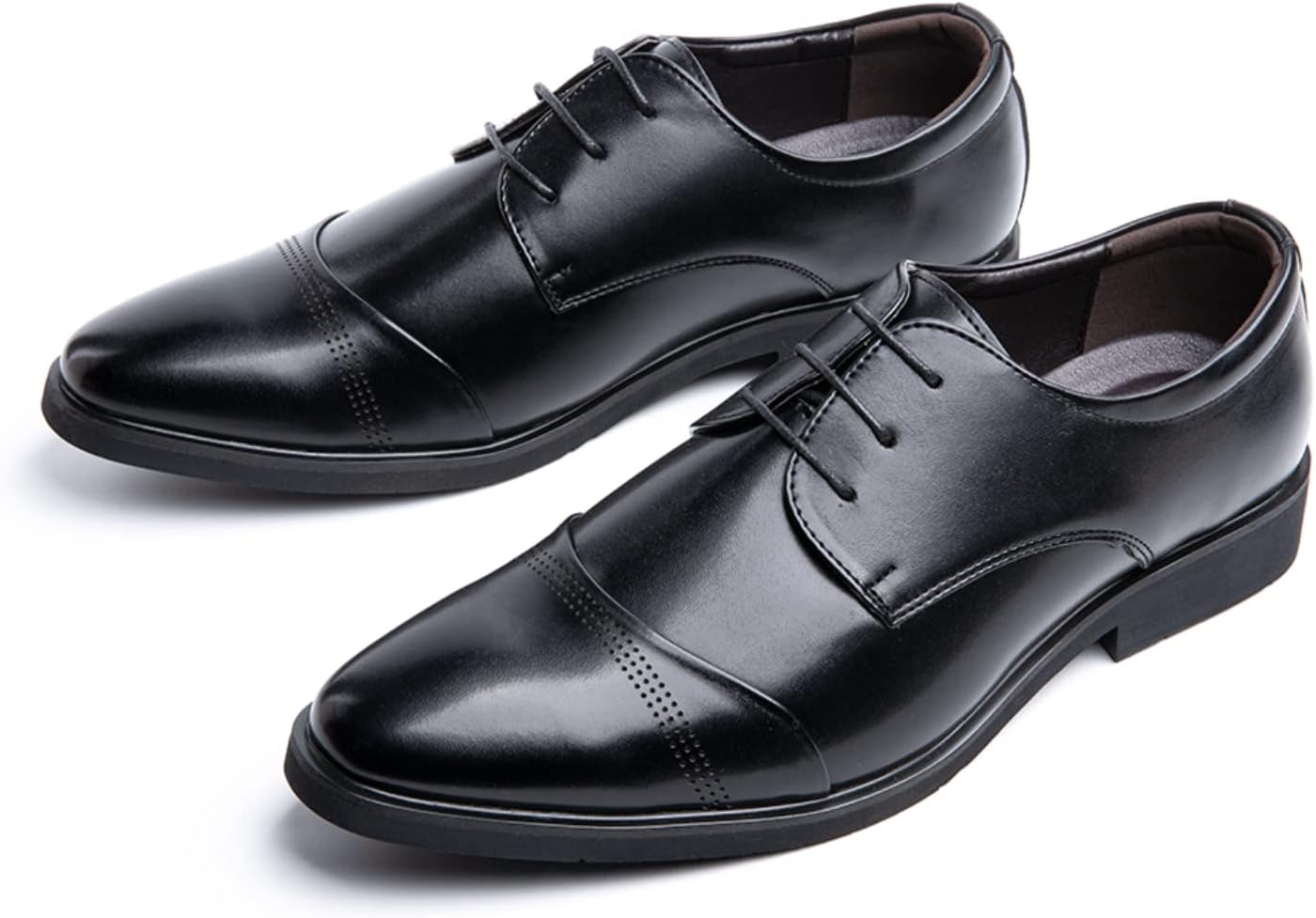 Derby Shoes Men's Oxford Suit Shoes Leather Shoes Business Shoes Formal Brogues Lace-Up Shoes Classic Lace-Up Shoes Black Brown 37-48 – Bild 4