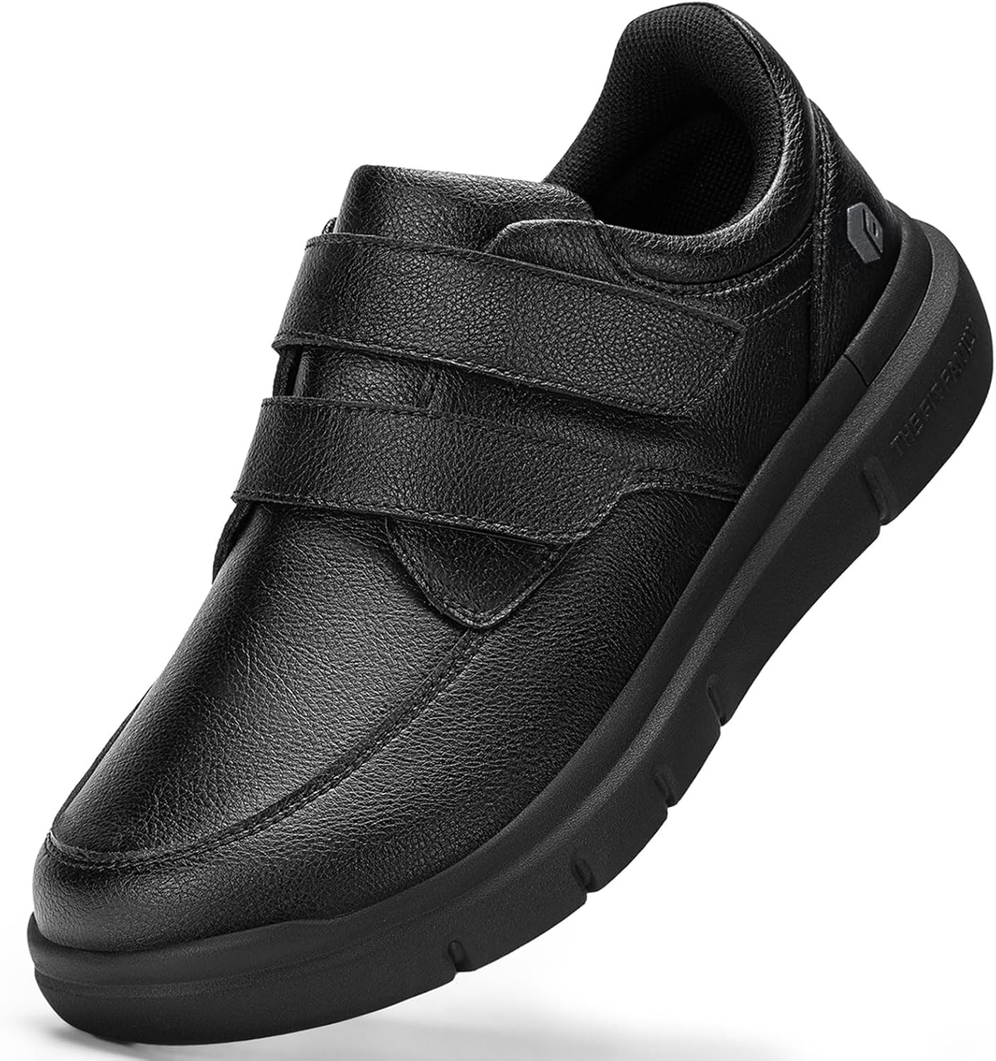 FitVille Extra Wide Shoes Men's Leather Shoes with Fastening Casual Shoes Business Casual Comfortable Trainers Lightweight Casual Slippers Walking Shoes for Wide Feet Size 40-50