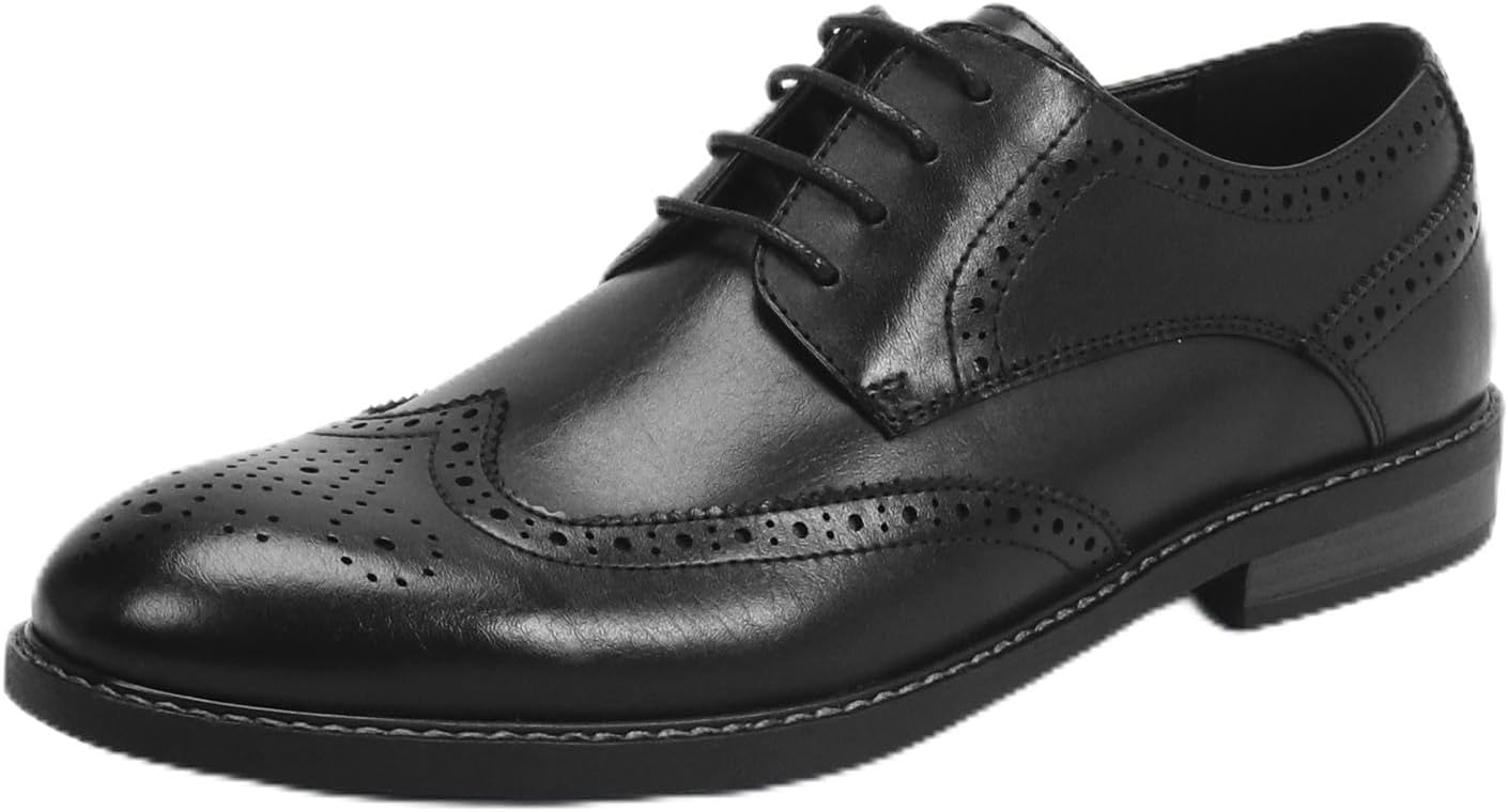 KUDORO Men's Suit Shoes, Classic Business Lace-Up Shoes