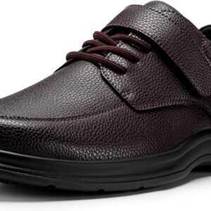 FitVille Men's Extra Wide Business Leather Shoes with Fastening