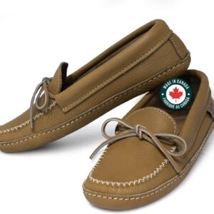Moccasin Slippers for Men, Leather House Moccasins, Made in Canada