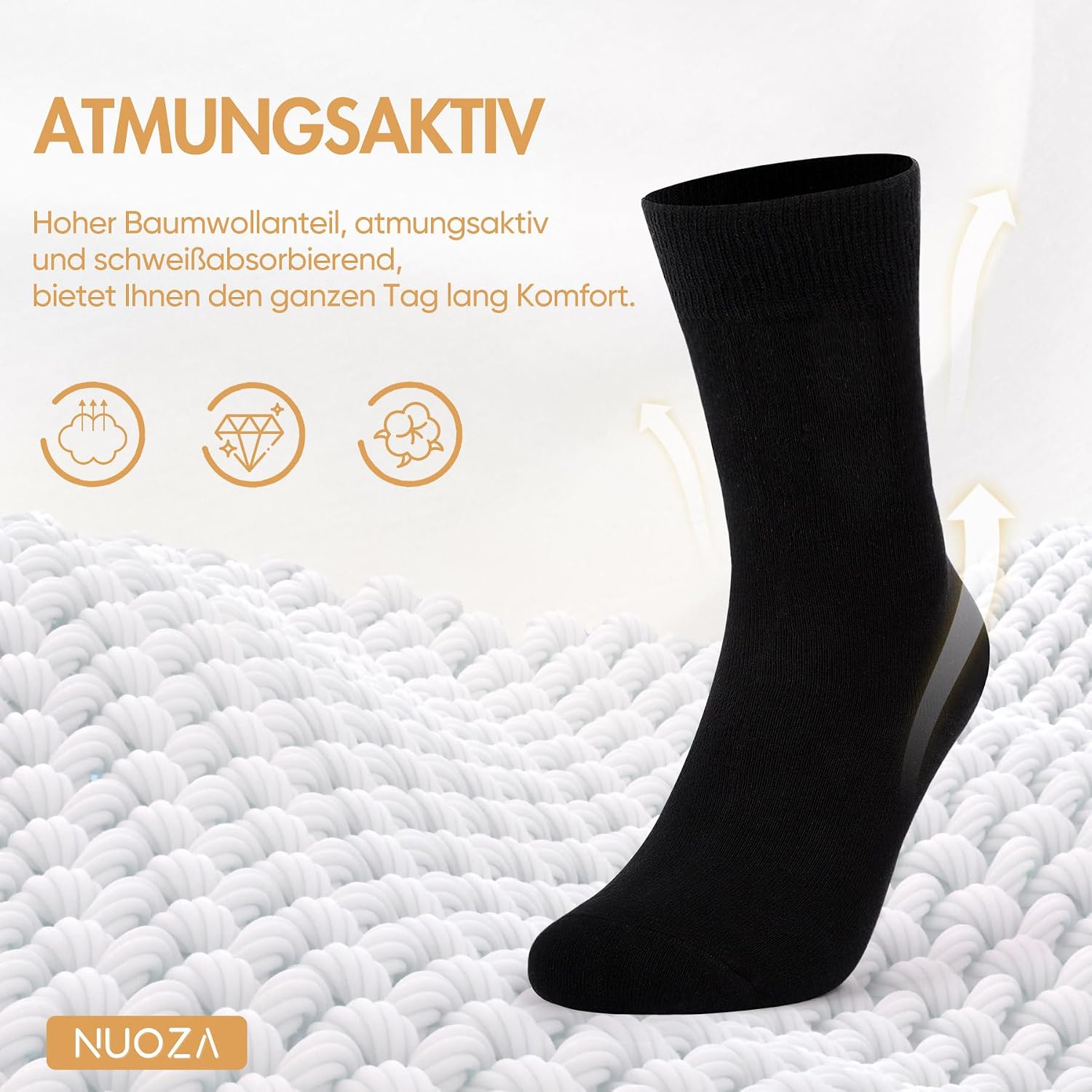NUOZA 12 Pairs of Socks Men Women Cotton Business Breathable Socks – Bild 4