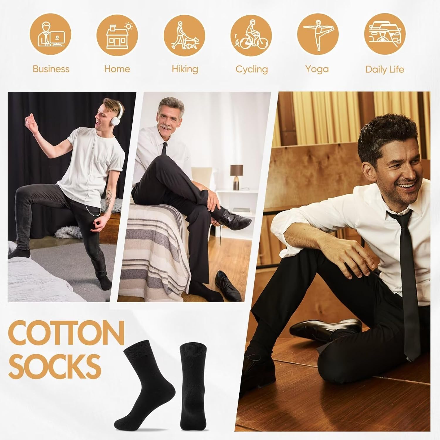 NUOZA 12 Pairs of Socks Men Women Cotton Business Breathable Socks – Bild 6