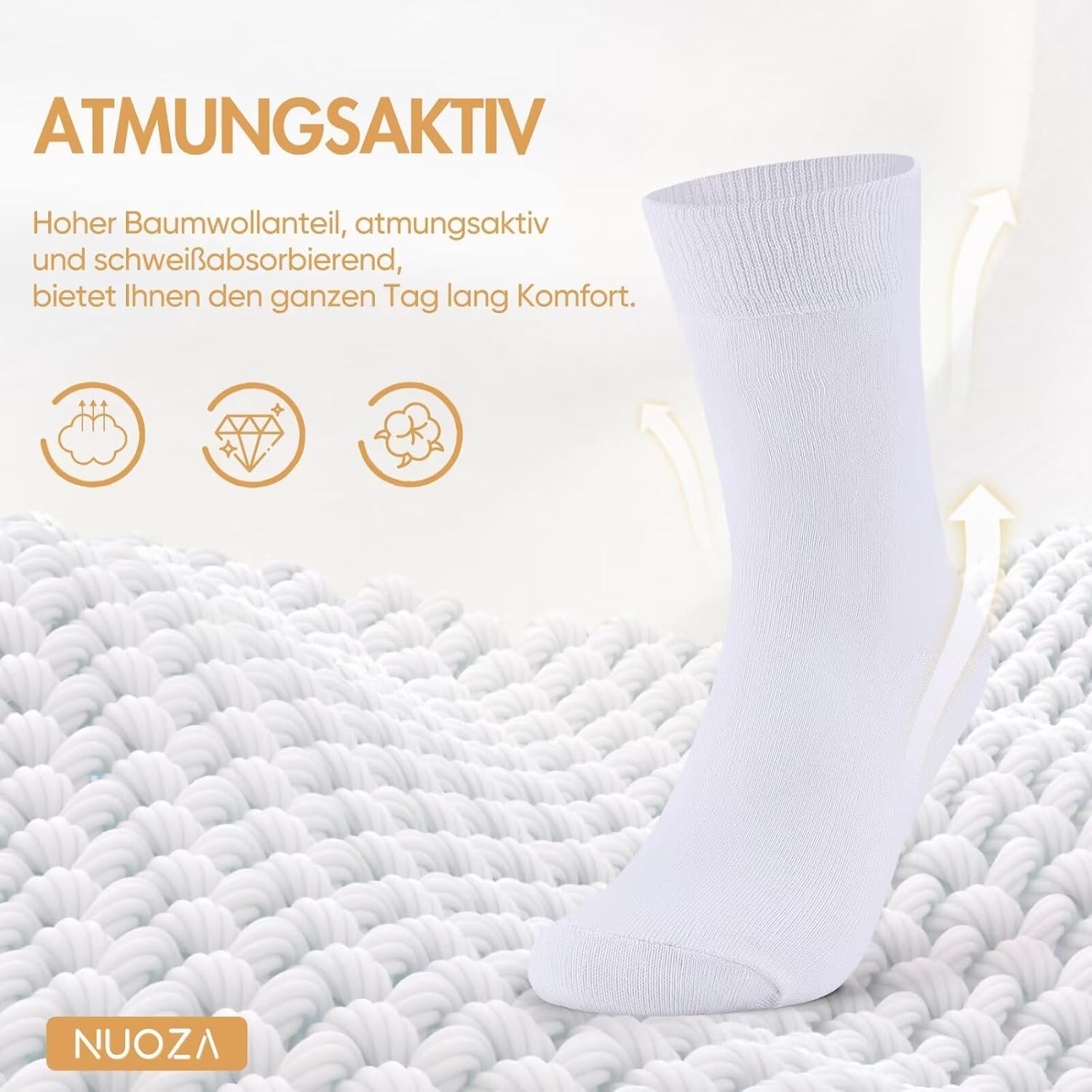 NUOZA 12 Pairs of Socks Men Women Cotton Business Breathable Socks – Bild 4
